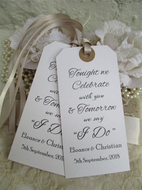That timed walk down the aisle can be tricky! Wedding Rehearsal Dinner Tags Tonight We Celebrate | Etsy ...