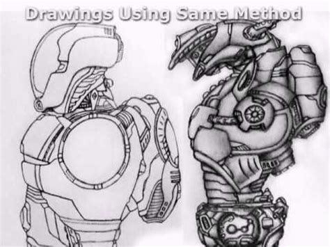 To draw a robot start by using a pencil to sketch out the wireframe of the robots pose and general frame. Mech Robotic Leg Drawing Tutorial How To Draw Sci Fi Step ...