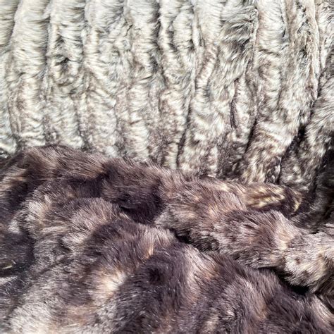 Tissavel Shale Hombre Faux Fur Fabric Sold By The Yard Etsy