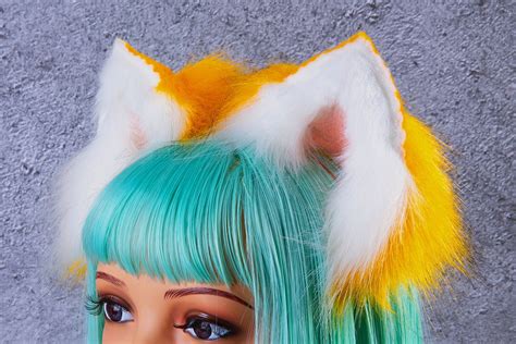 Yellow Wolf Ear Fox Ear Kitten Ear Neko Ear Anime Cosplay Ear Etsy