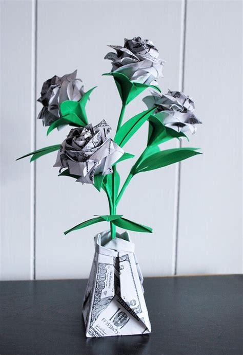 Origami Roses Money Roses Money Flowers Paper Flowers