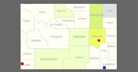 Interactive Map Of Wyoming Clickable Counties Cities