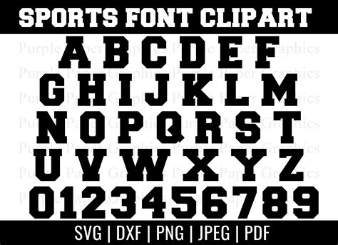 Sports Jersey Font Clipart Varsity Letters Numbers And Etsy Ireland
