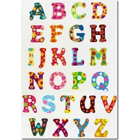 Gommettes Fantaisie Lettres Alphabet 2 Planches Autocollantes Et