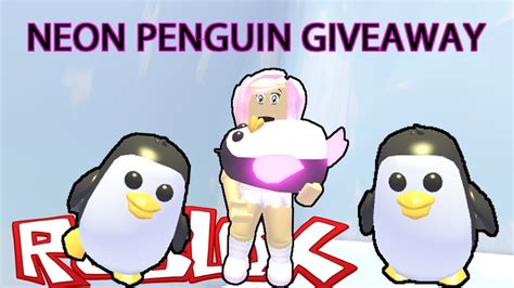 How To Win A Free Neon Penguin In Roblox Adopt Me Youtube