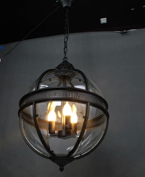 Vintage Loft Globe Pendant Lights Wrought Iron Glass Shade Kitchen Lig Lumulox