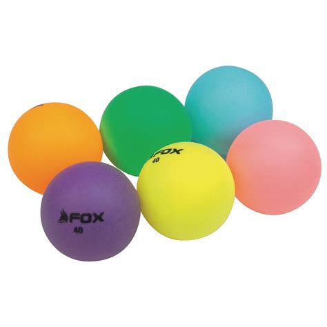 Ptbp08140 Fox Coloured Table Tennis Balls Assorted Pack Of 6