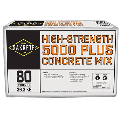 Shop Sakrete 80 Lb Gray High Strength Concrete Mix At