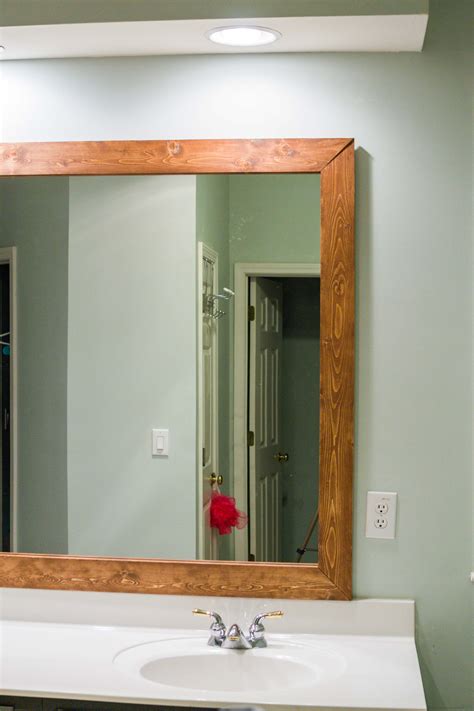 Painting can be done after. How to DIY Upgrade Your Bathroom Mirror With a Stained ...