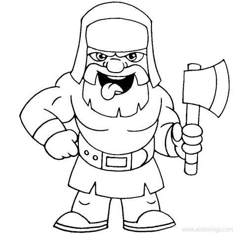 Clash Royale Coloring Pages Lumberjack