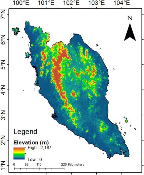 Peninsula Malaysia Location And Topography Download Scientific Diagram