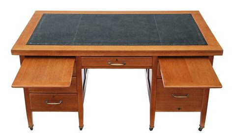Doppelter schreibtisch restauriert art deco 1925 mahagoni. Großer Art Deco Schreibtisch aus Eiche bei Pamono kaufen