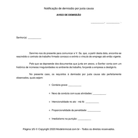 Exemplo De Carta De Demissão Por Justa Causa Lionel Cowan Carta Exemplo