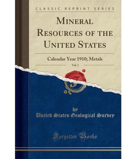 Mineral Resources Of The United States Vol 1 Buy Mineral Resources