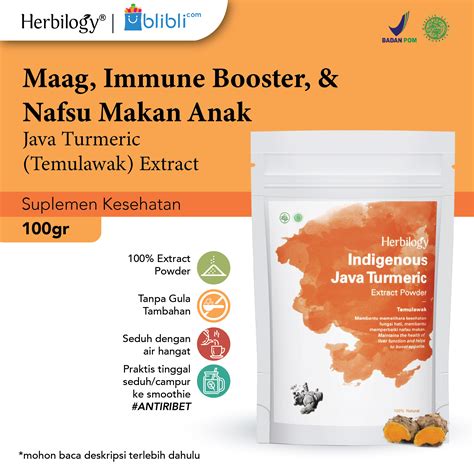 Promo Herbilogy Java Turmeric Temulawak Extract Powder 100g Diskon