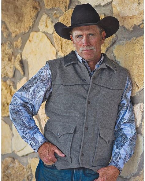 Sts Ranchwear Western Vest Mens Wool Lariat Charcoal Grey Sts3042