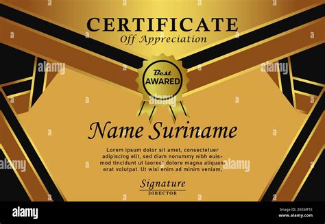 Luxury Certificate Award Design Gold Color Modern Certificate With