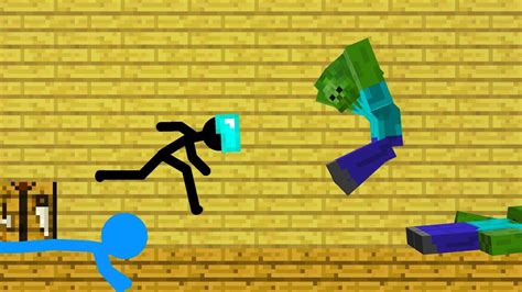 Stickman Vs Minecraft Zombie Apocalypse Minecraft Animation Youtube