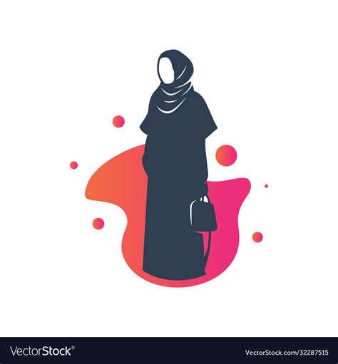 Muslim Hijab Fashion Logo Royalty Free Vector Image