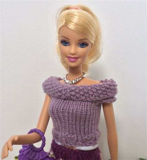 Barbie Clothes Knitting Pattern For Skirt And Top Knitted Etsy Uk