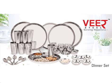 Silver Ss Dinner Set At Best Price In Vasai Veer Steel