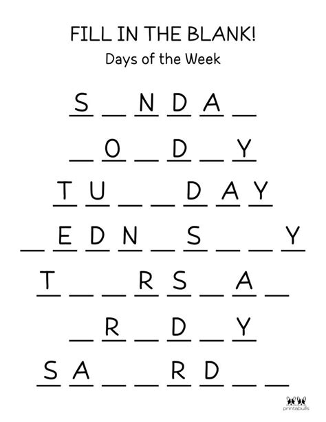 Days Of The Week Worksheet Page 16 English Worksheets For