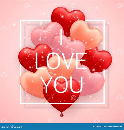 I Love You Happy Valentines Day Red Pink And Orange Balloon In Form