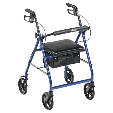 Drive Medical Aluminum Rollator Rolling Walker With Fold Up And