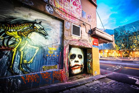 Melbourne Street Art Graffiti Photography Dark Knight Joker Poster