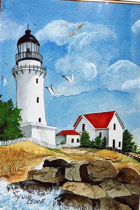Lighthouse Painting Lighthouse Art Watercolor Paintings