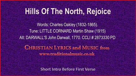 Hills Of The North Rejoice Cornard Bpm Hymn Lyrics Music Youtube