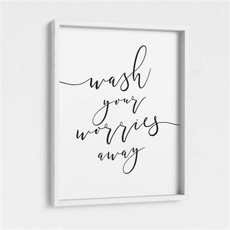 Wash Your Worries Away Bathroom Wall Art Guest Bathroom Etsy