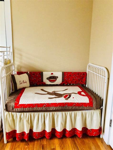 Check out amazing sewingpattern artwork on deviantart. Sock Monkey Quilted Crib Bedding | Crib bedding sets ...