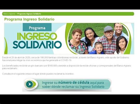 Check spelling or type a new query. 📲Consultar Ingreso Solidario Banco Agrario con cc, apartir ...