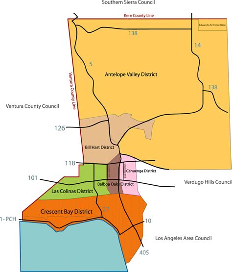 Los Angeles County District Map Cities And Towns Map