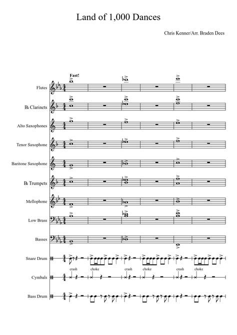 Land Of 1000 Dances For Marching Bandpep Band Sheet Music Download