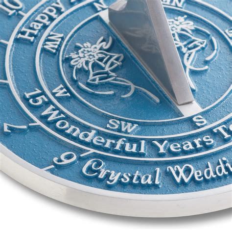 15th Crystal 2022 Wedding Anniversary Large Sundial With Stand Etsy