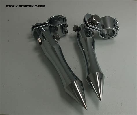 Chrome Smooth Billet Aluminum Pegs With Highway Bar Mount Victory
