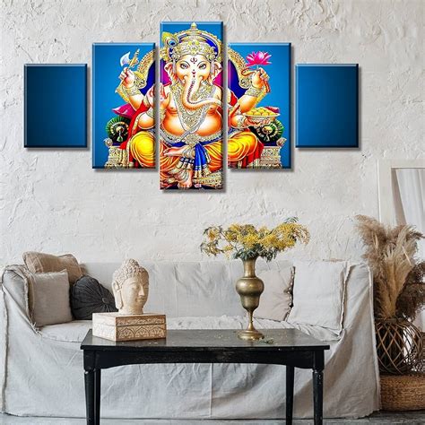 Ganesha Gods Canvas Paintings On The Wall Classical Hindu Gods Wall Art