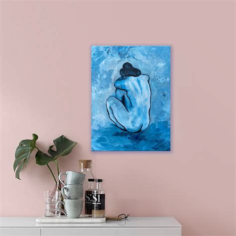 Blue Nude Hand Painted Original Painting On Canvas Picasso Etsy