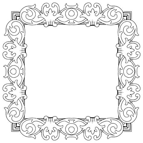 Vintage Floral Flourish Frame Extrapolated Clipart Free Download
