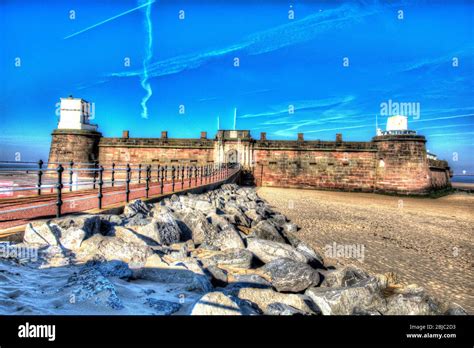 Town Of Wallasey England Artistic View Of Fort Perch Rock Located At The Mouth Of The River