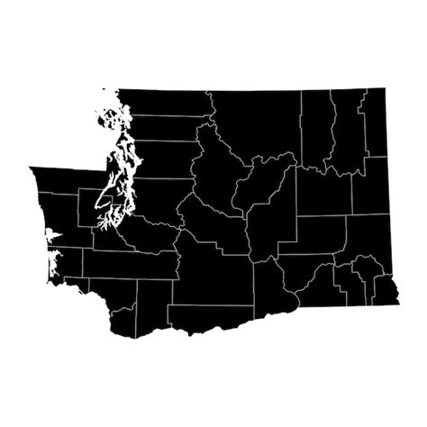 Premium Vector Washington State Map With Counties Vector Illustration
