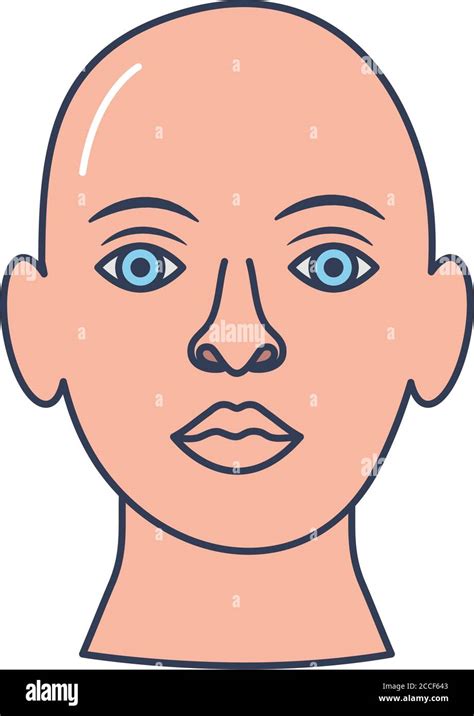 Human Body Concept Head And Face Icon Over White Background Line Fill