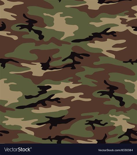 Woodland Army Camouflage Seamless Pattern Vector Image