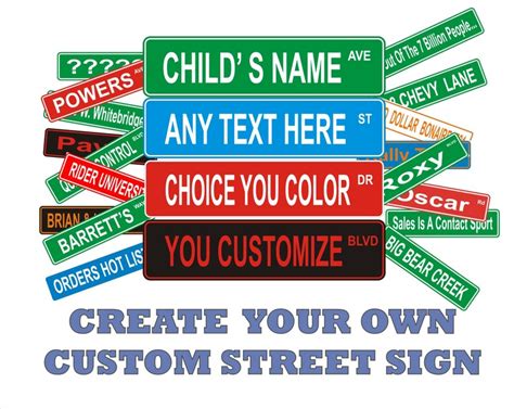 2 Sided Custom Street Sign Custom Signs Personalized Street Etsy