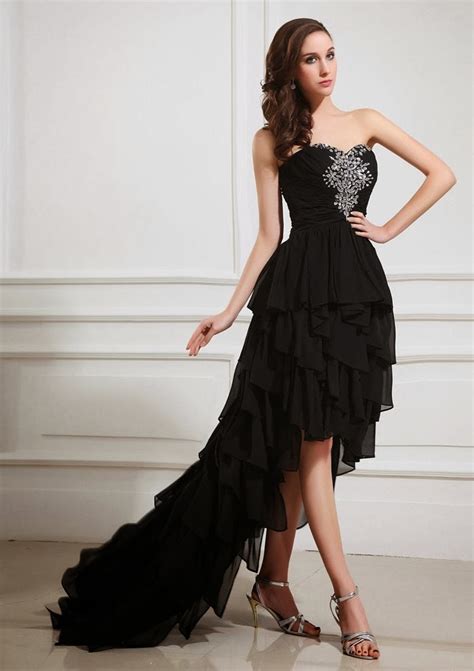 Asymmetrical Black Prom Dress Gown 2014 You Should To Choose Prom
