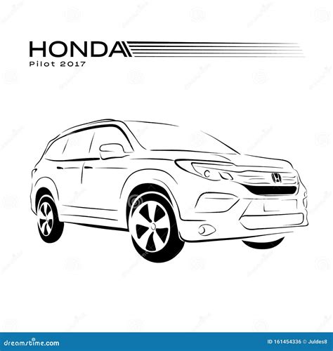 Honda Car Contour Model In Vector 161454336
