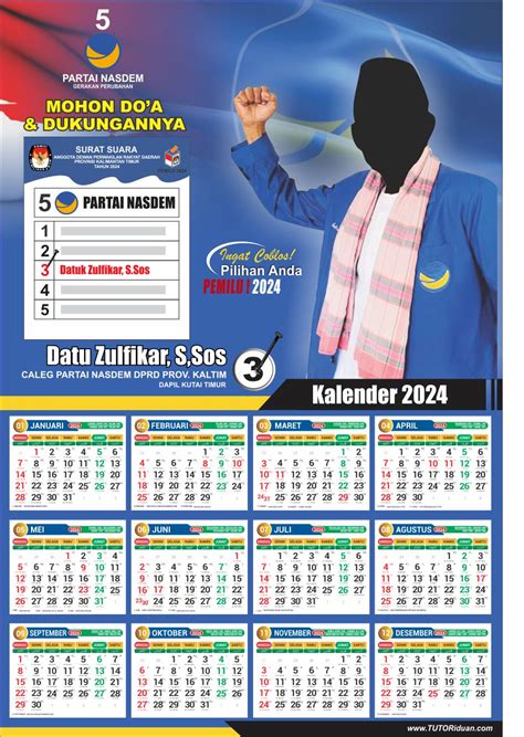 Free Desain Kalender Caleg 2024 Semua Partai Nasional Siap Cetak Cdr