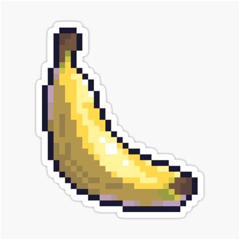 Pixel Banana Sticker For Sale By Chipdesigns Redbubble